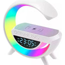 Lampara Parlante Con Bt Cargador Inalámbrico Y Reloj