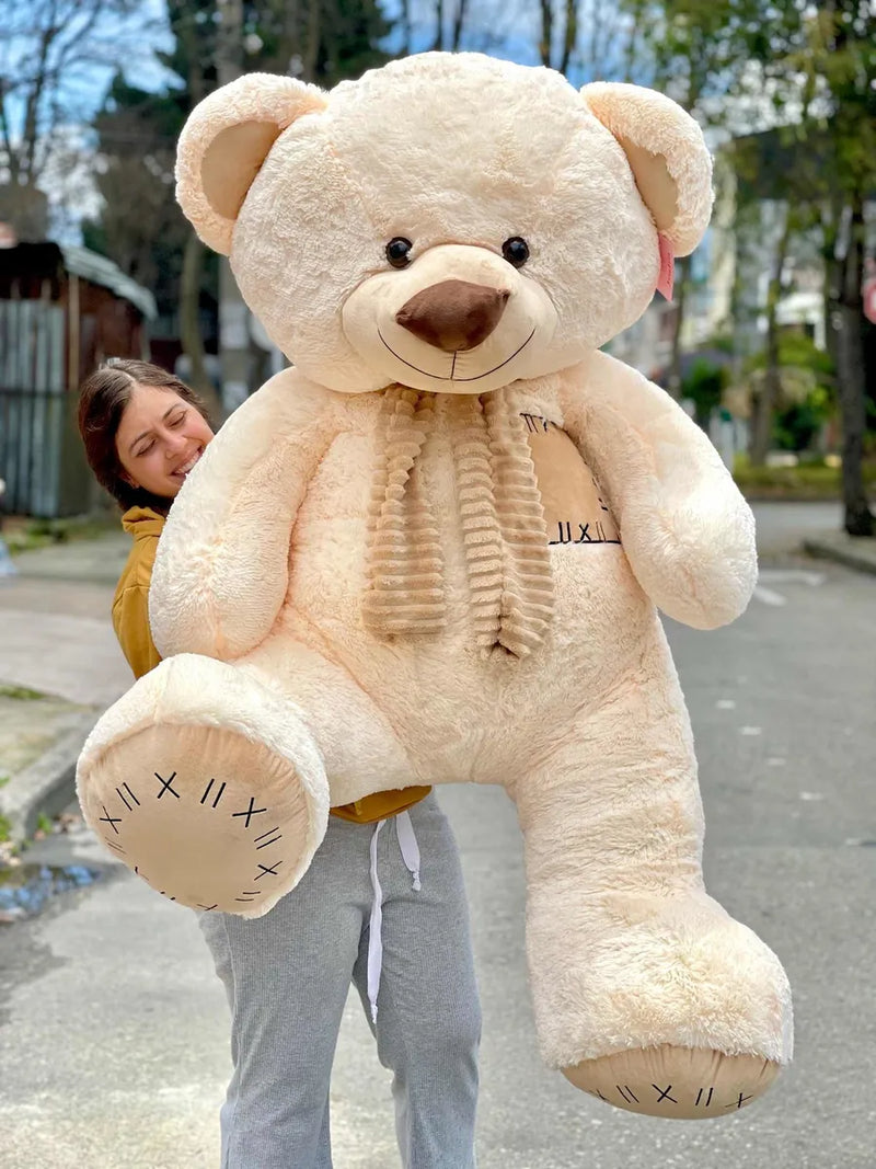 Oso De Peluche Gigante 1,85mts + Obsequios Perfumado Beige