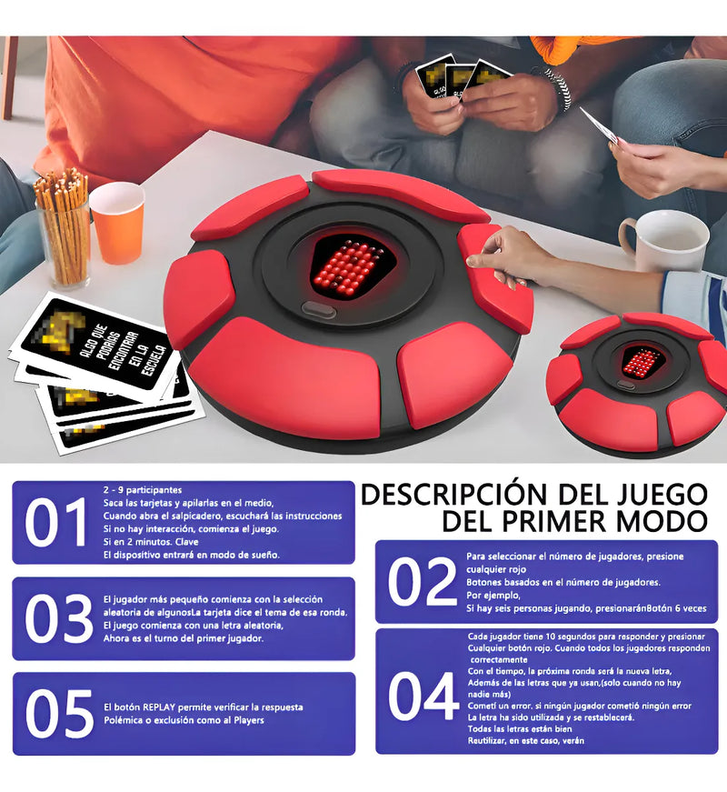 Juego De Mesa Basta Versión 2.0 Viral Interactivo Tablero Electrónica En Español, Para Pensar Rápida, Juego De Palabras De Ritmo Rápido, Juego Familiares, Fiestas Y Entretenimiento