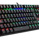 Teclado gamer Redragon Mitra QWERTY Outemu Blue español latinoamérica color negro con luz RGB