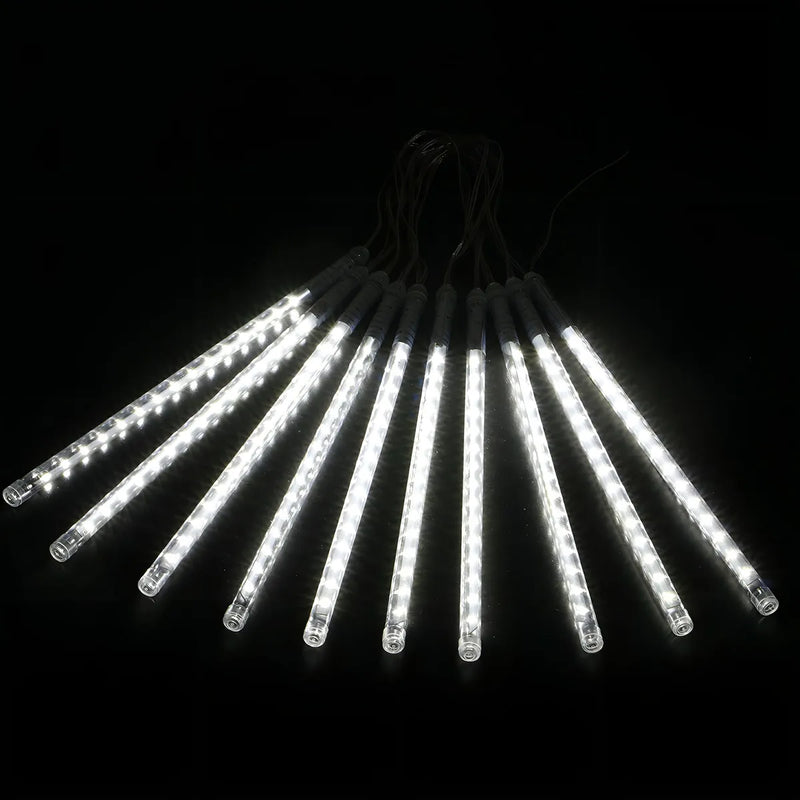 Serie Navideña Led 8 Tubos 50cm Meteoro 160 Luces Blanco