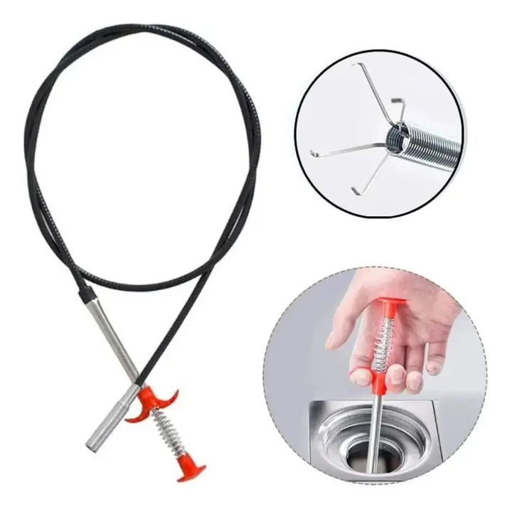 Sonda Destapa Cañerias Con Pinzas De Agarre Flexible Drenaje