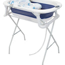 Bañera Plegable Con Soporte Y Cojín Stand Happy Baby Color Azul