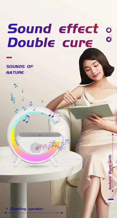 Bocina Bluetooth Altavoz Cargador Inalámbrico Led Rgb