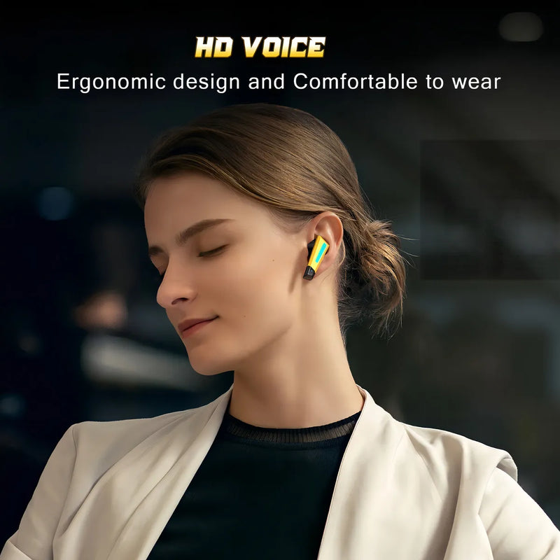 Audífonos Tws In-ear Gamer Inalámbricos Onikuma T32 Amarillo