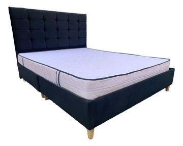 Colchon Doble + Basecama + Espaldar Almohadas Envio Bogota Negro Gris Cafe