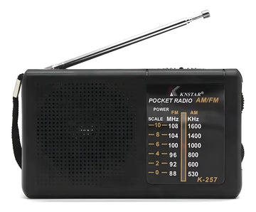 Radio Portatil Mini Am Fm Parlante Auriculares A Pilas Color Negro