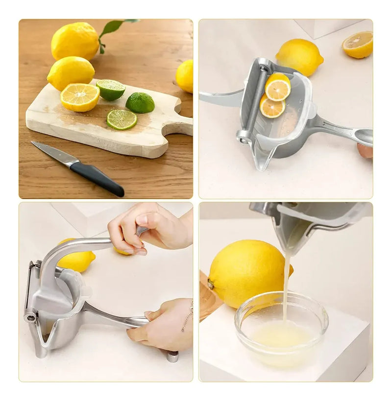 Maquina Exprimidora Frutas Manual Practica Acero Inoxidable Plateado