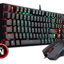 Combo Gamer Redragon K551rgb, Teclado Mecánico + Mouse M607 Negro Negro