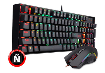 Combo Gamer Redragon K551rgb, Teclado Mecánico + Mouse M607 Negro Negro