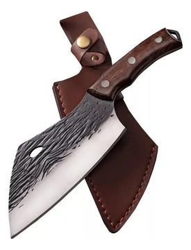 Cuchillo Vikingo Acero Profesional Carnicero Hacha Mod: Z02 Silver