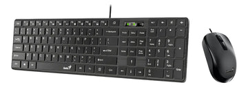 Combo Mouse y teclado Ultradelgado Genius Slimstar C126 Conexion Usb Negro, en español
