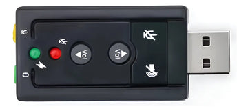 Tarjeta De Sonido Externa Usb 7.1 Adaptador Audio Microfono Color Negro