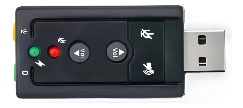 Tarjeta De Sonido Externa Usb 7.1 Adaptador Audio Microfono Color Negro