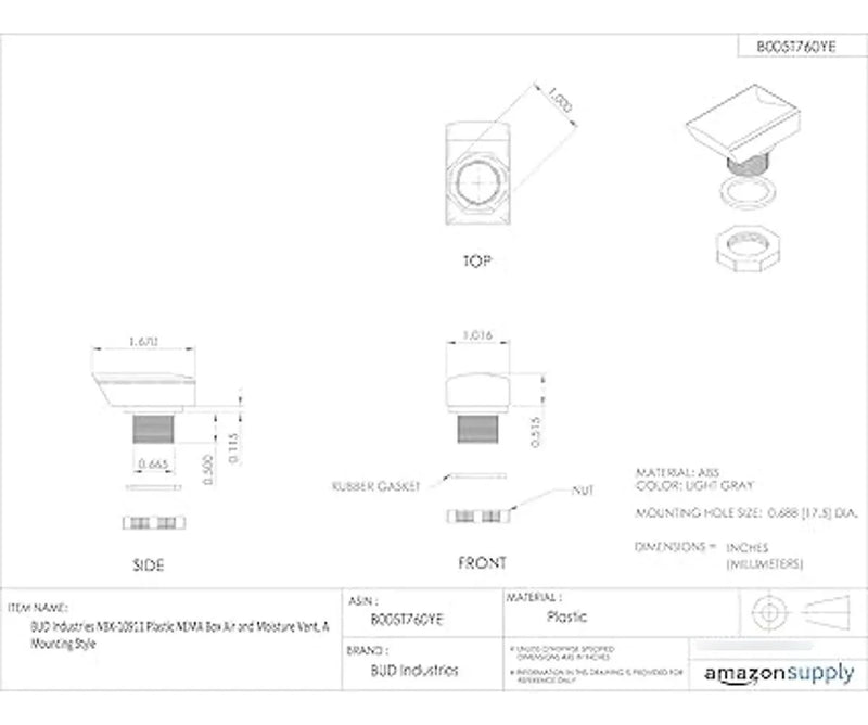Bud Industries Ac414 Chasis De Aluminio 13.9 In De Largo