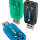 Tarjeta De Sonido Usb 5.1. Audifonos Y Microfono Plug 3.5mm Color Azul