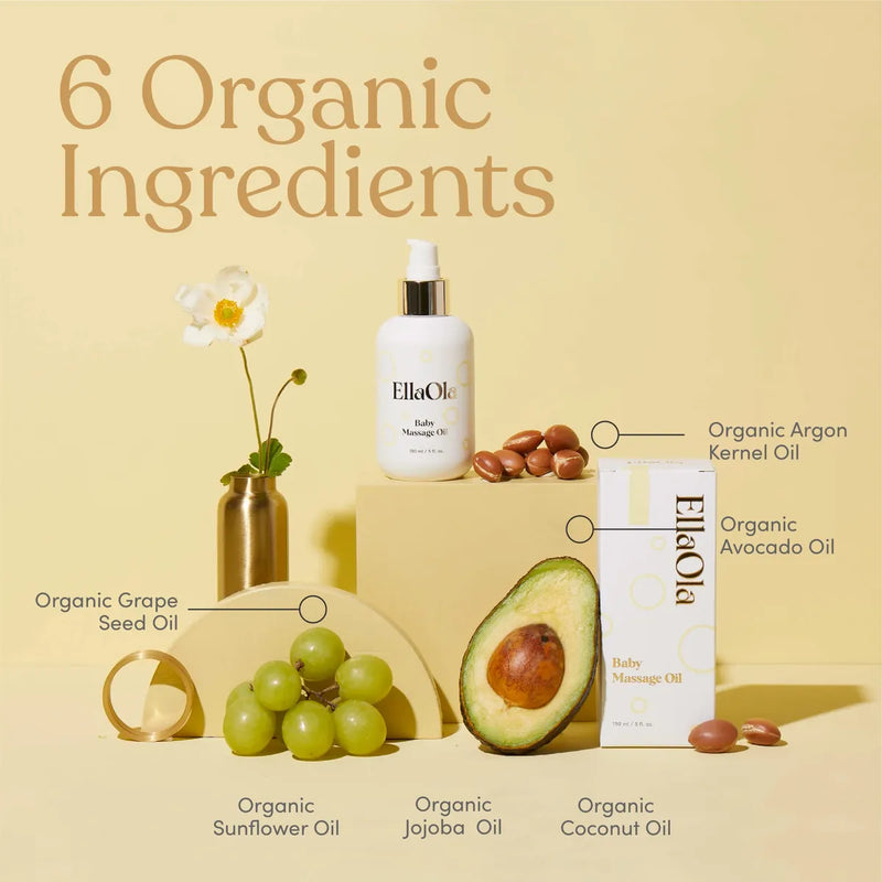 Ellaola Aceite De Masaje Orgánico Hidratante Para Bebés, .