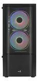 Gabinete Gamer Aerocool Quantum Mesh 3 Ventiladores Argb Negro