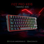Teclado Mecánico Redragon Fizz Pro K616 Rgb Wireless Dual Color Del Teclado Negro Idioma Español Latinoamérica