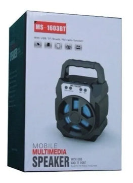 Radio Parlante Portátil Fm Bluetooth Usb Aux Tf Luz Led 4h Variado