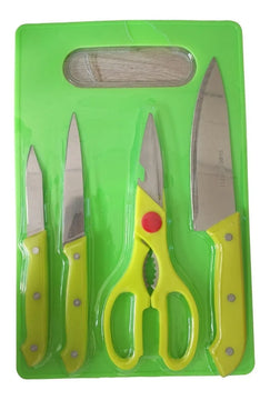 Juego Set Cuchillos X5 Piezas Tijeras Tabla Picar Cocina Preguntar Disponibilidad