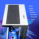 Gim Atx Mid-tower Case White Gaming Pc Case 2 Paneles De Vid White-glass