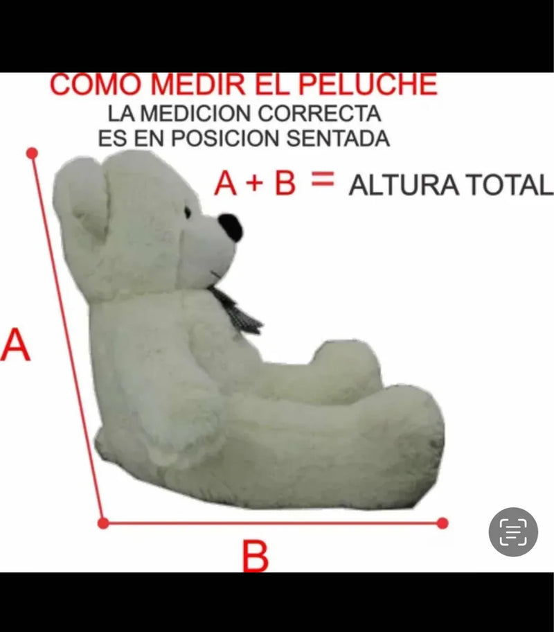 Oso Peluche Gigante 1.50cm Corazón +3 Globos +moño De Regalo Blanco