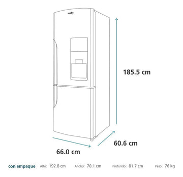Heladera No Frost Mabe RMB400IBBRX0 418L Plateada con Negro | Bottom Freezer