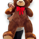 Oso De Peluche Gigante 1,60 + Moño + 3 Globos Lila