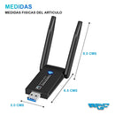 Adaptador Usb Wifi Doble Banda Antena Tarjeta Red 2.4g 5g