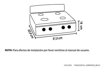 Estufa De Mesa Avellana Torre Mixta 3x1 Gp Plata Haceb Plateado