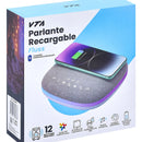 Parlante Recargable Fluss 12w Vta Con Ruido Blanco, Luces Le Color Gris