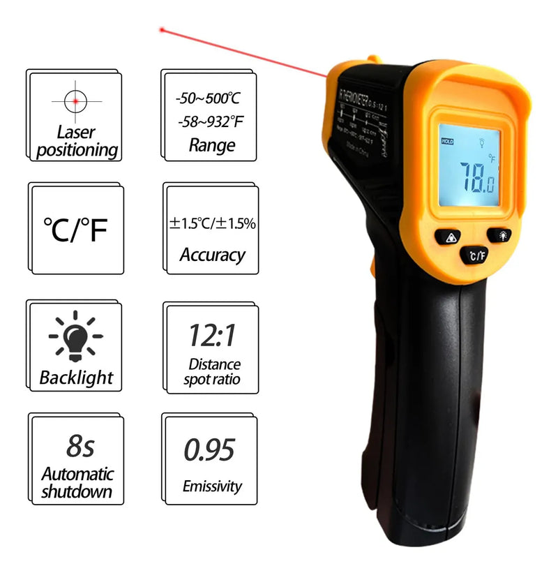 Pistola Termómetro Digital Infrarroja Para Cocina Y Barbacoa