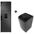 Nevera No Frost 317 Litros + Lavadora Automatica 13 Kg Gris