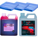 Kit Lavado Carros Y Motos Shampoo Silicona Paños Microfibra