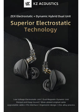 Auriculares con micrófono Kz Zex, color oro rosa