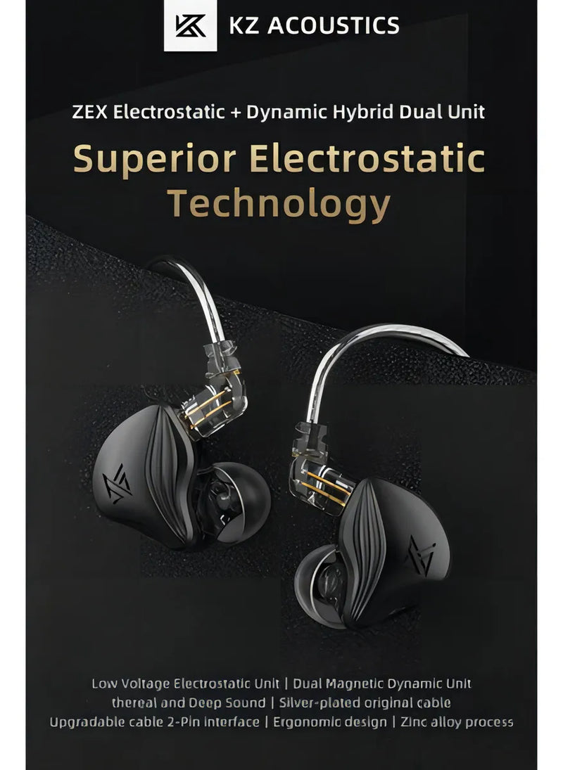 Auriculares con micrófono Kz Zex, color oro rosa