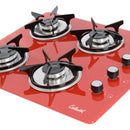 Estufa De Empotrar Vidrio Templado 62x52cm Gas Natural 6545 Rojo