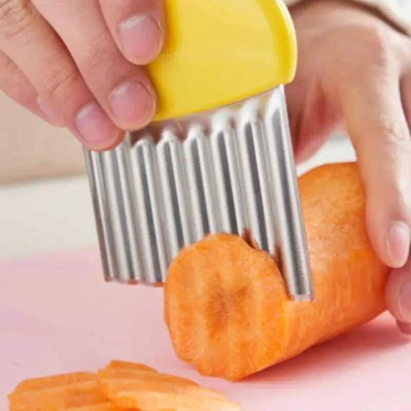 Cuchillo Cortador Ondulado Papas Frutas Verduras