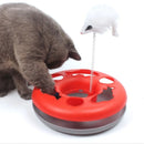Plato Interactivo Con Señuelo Para Gato Gris Rojo