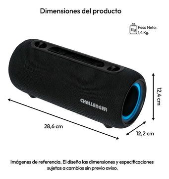 Parlante Portatil Bluetooth 15W Sc15 Challenger Color Negro