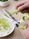 Tijeras Cocina 5 Hojas Vegetales Hierbas Acero Inoxidable