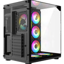 Chasis Gamer Iceberg Crystal Cube S Black Atx 6 Fans Argb Negro