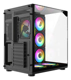 Chasis Gamer Iceberg Crystal Cube S Black Atx 6 Fans Argb Negro