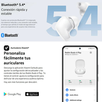 Xiaomi Redmi Buds 6 Play Auriculares Táctil Audifonos Blk Negro