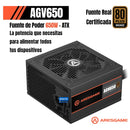 Fuente De Poder Pc 650w Bronce 80+ 650 W 80 Plus Certificada Negro