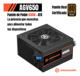 Fuente De Poder Pc 650w Bronce 80+ 650 W 80 Plus Certificada Negro