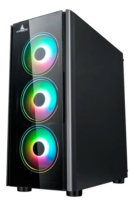 Gabinete Iceberg Crystal G9 Atx 4 Ventiladores Color Negro