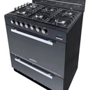 Estufa Con Horno Abba 6 Puestos Gas Natural Rg 803-4n Gt Color Negro