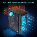 Funda De Pc Con Ventiladores Argb Preinstalados